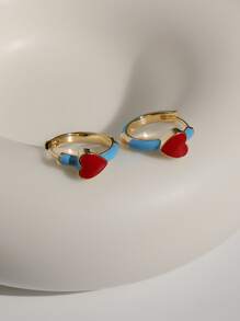 Andkiss 心形装饰环形耳环 情人节、妈妈、母亲、母亲节、礼物 - 彩色 - 查看 2