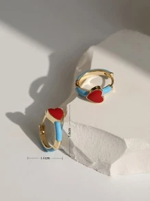 Andkiss 心形装饰环形耳环 情人节、妈妈、母亲、母亲节、礼物 - 彩色 - 查看 5