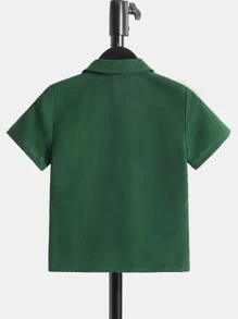 SHEIN 小男童翻蓋口袋襯衫