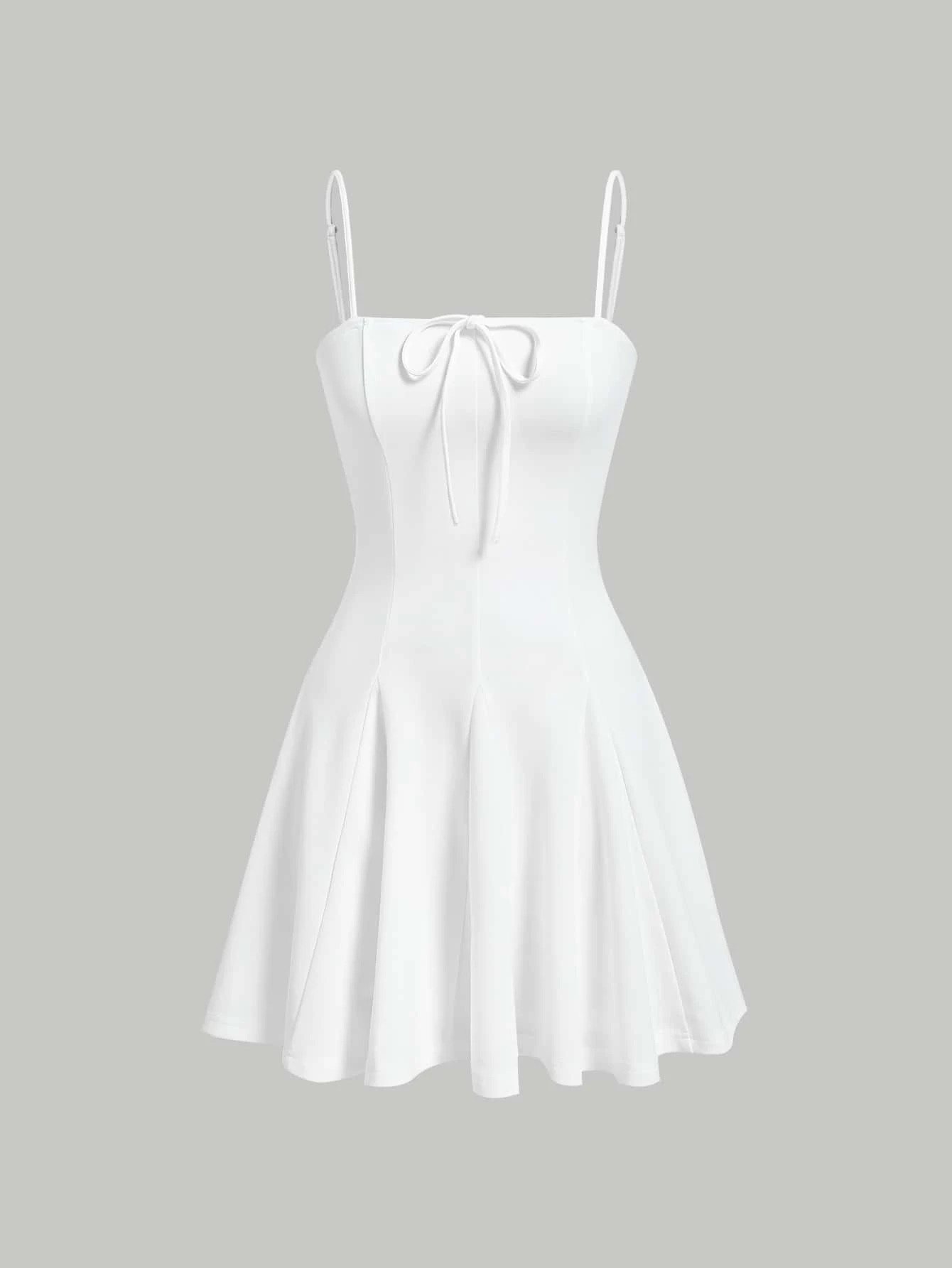Tie Front Solid Cami Dress