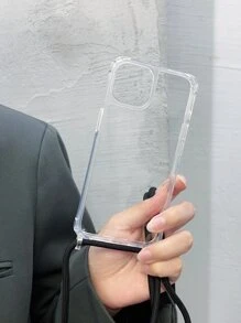 Móc khóa, dây đeo Apple có mặt điện thoại Ốp lưng điện thoại trong suốt có dây đeo tương thích với iPhone 15/15Pro/15Plus/15Promax - Trong sáng - Xem 3