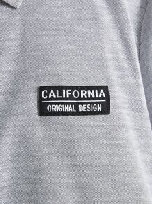 SHEIN Boys Letter Patched Detail Shirt - Light Grey - View 3