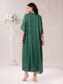 Al Najma 碎花蝙蝠袖外套和不對稱領洋裝