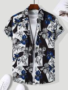 Manfinity Men Floral Print Shirt Without Tee - Multicolor - View 3