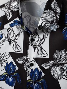 Manfinity Men Floral Print Shirt Without Tee - Multicolor - View 4