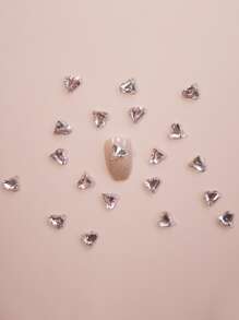 20 hạt đá trang trí móng tay hình trái tim cong màu hồng 3d - Màu Hồng baby - Xem 3