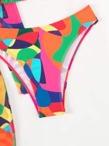 Swim Vcay 滿版印花比基尼泳裝附罩衫連衣裙 - 彩色 - 查看 5