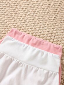 嬰兒2入組素色彈性腰帶短褲 - 彩色 - 查看 3