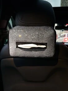 1 gói Hộp đựng khăn giấy trang trí ô tô bằng kim cương giả - Nhiều màu - Xem 2