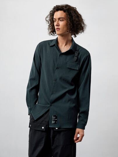 قميص جيب قلاب مرقع للشباب