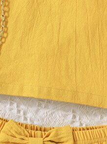 Baby Cami Top & Bow Front Shorts - Yellow - View 6