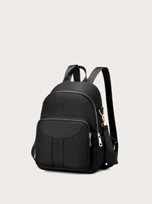 Nhẹ, dành cho doanh nhân Ba lô cổ điển có khóa kéo tối giản dành cho nữ tuổi teen Sinh viên đại học, tân binh và nhân viên cổ trắng Hoàn hảo cho văn phòng, đại học, công việc, kinh doanh, đi làm, trung học cơ sở, trung học phổ thông, ngoài trời, du lịch, đi chơi - màu đen - Xem 1