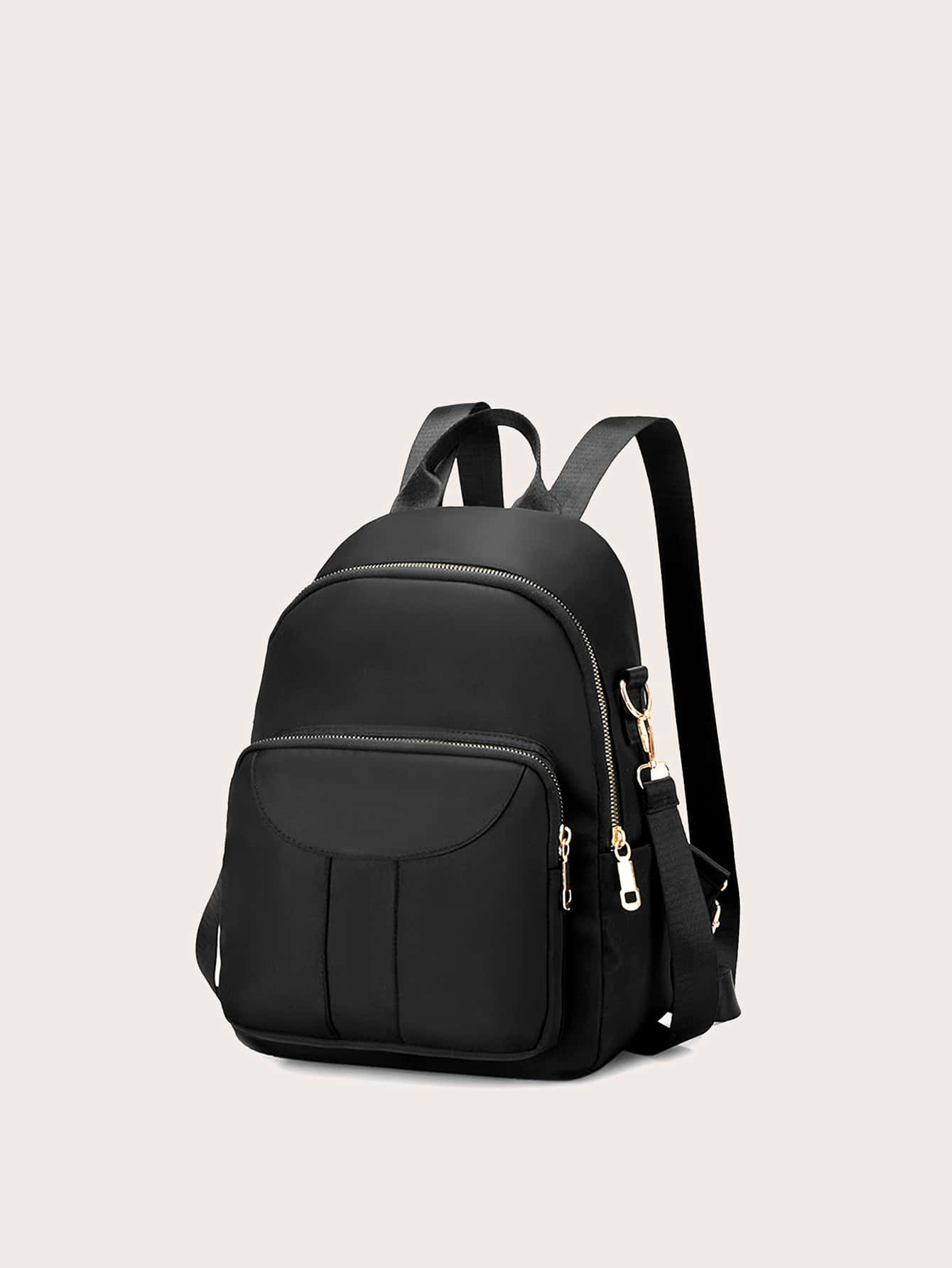Nhẹ, dành cho doanh nhân Ba lô cổ điển có khóa kéo tối giản dành cho nữ tuổi teen Sinh viên đại học, tân binh và nhân viên cổ trắng Hoàn hảo cho văn phòng, đại học, công việc, kinh doanh, đi làm, trung học cơ sở, trung học phổ thông, ngoài trời, du lịch, đi chơi - màu đen - Xem 1