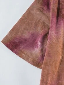 ROMWE MEN Prep Men Letter Graphic Tie Dye Y2k T-Shirt - Multicolor - View 4