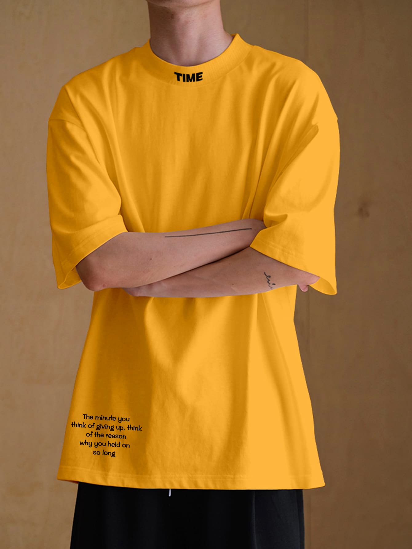 Manfinity Hypemode Tops Nam Slogan Giải trí - Màu vàng - Xem 1