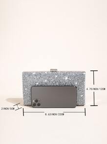 Efektowne, eleganckie, wykwintne, ciche, luksusowe cekiny, stylowe, luksusowe, błyszczące kobiety Błyszcząca torebka z kopertówką Brokatowa torba wieczorowa Bling wieczorowa torebka na wesele do tańca Sztuczna perła, kryształ górski na imprezę, dziewczynę, kobietę, pannę młodą idealną na imprezę, wesele, bal, kolację/ Bankiet - Srebro - Zobacz 4