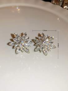 Andkiss Rhinestone Flower Decor Stud Earrings Valentines,Mom,Mother,Mother's Day,Gift - Multicolor - View 3