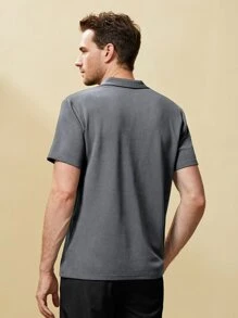 Manfinity NiteLyfe 男士素色POLO衫 - 灰色 - 查看 2