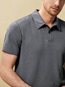 Manfinity NiteLyfe 男士素色POLO衫 - 灰色 - 查看 4