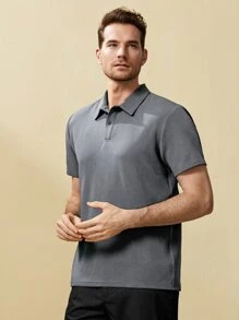 Manfinity NiteLyfe 男士素色POLO衫 - 灰色 - 查看 5