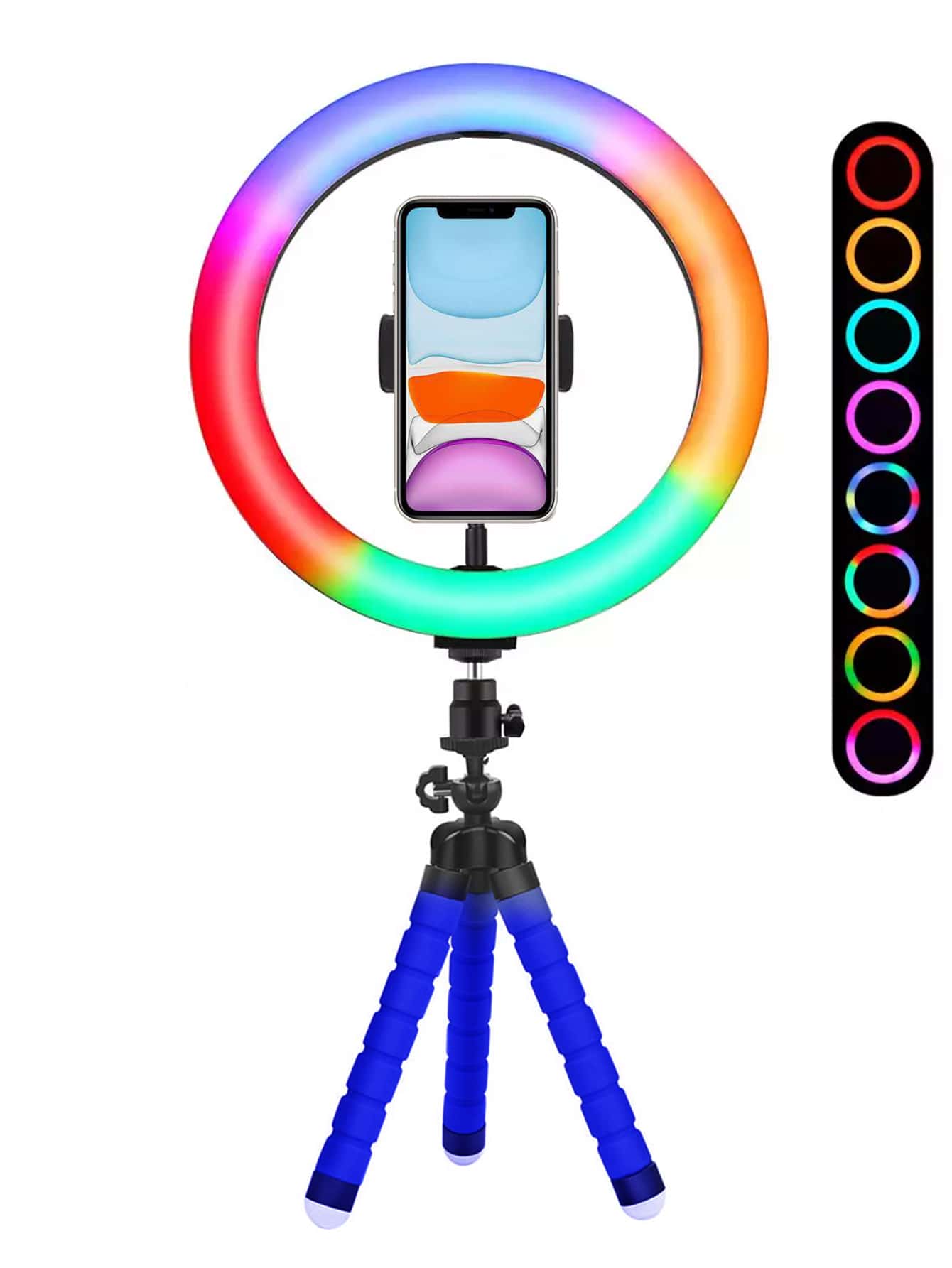10 Inch Selfie Ring Light With Tripod Stand - Blue - View 1