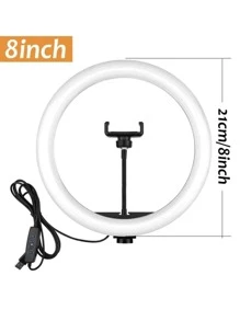 8 Inch Selfie Ring Light With Tripod Stand - Red - View 4