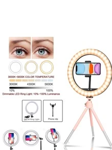 Luz de aro selfi 10 pulgadas con trípode - Rosa - Ver 3