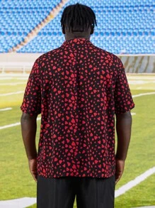 Manfinity Men Plus Allover Heart Print Shirt - Multicolor - View 2