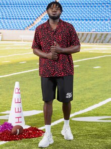 Manfinity Men Plus Allover Heart Print Shirt - Multicolor - View 5