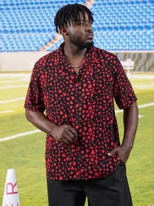 Manfinity Men Plus Allover Heart Print Shirt - Multicolor - View 6