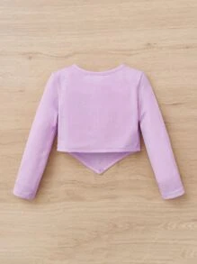 SHEIN Bebé Camiseta bajo pañuelo tejido de canalé - Lila Púrpura - Ver 2