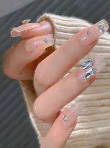 20pcs Crystal Glass Butterfly Nail Art Decorative Sticker - Blue and White - View 6