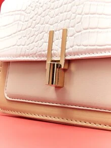 Women's Crocodileodile Pattern Shoulder Bag, Fashionable And Versatile, Flip Cover With Chain Strap, For Crossbody Or Single Shoulder - Multicolor - View 6