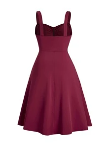 SHEIN Clasi Vestido de tirantes con cordón lateral - Burdeos - Ver 2