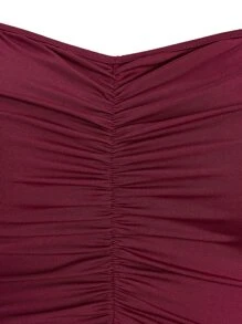 SHEIN Clasi Vestido de tirantes con cordón lateral - Burdeos - Ver 5