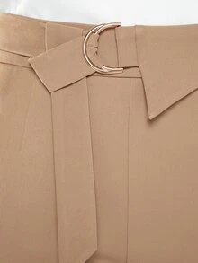 BizChic 素色附腰帶短褲 - 駝色 - 查看 5