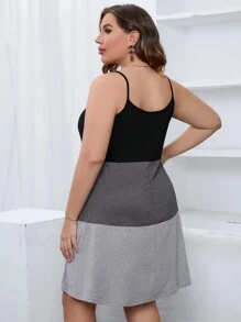 SHEIN LUNE Đầm Cami Color Block Plus cho mùa hè - Xám - Xem 2