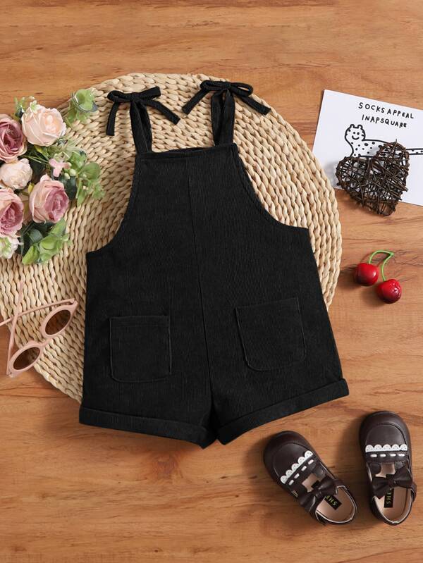 SHEIN Neonato Tutina salopette con spalle annodate con doppia tasca