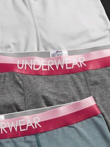 Men 5pcs Letter Tape Waist Boxer Brief - Multicolor - View 4