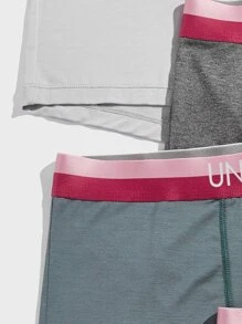 Men 5pcs Letter Tape Waist Boxer Brief - Multicolor - View 5