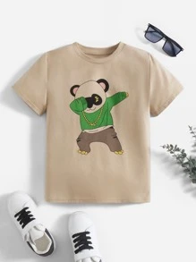 SHEIN 男孩卡通圖案T恤