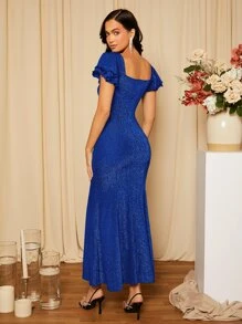 SHEIN Belle 蝴蝶袖魚尾裙下擺洋裝