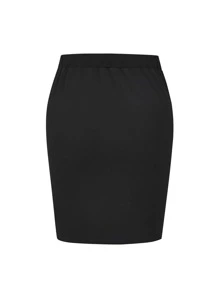 Rometta 大碼鏈條細節開衩短裙