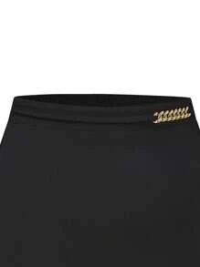 Rometta 大碼鏈條細節開衩短裙