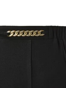 Rometta 大碼鏈條細節開衩短裙