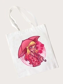 JadeKnightSparrow Figure & Flower Print Shopper Bag - White - View 1