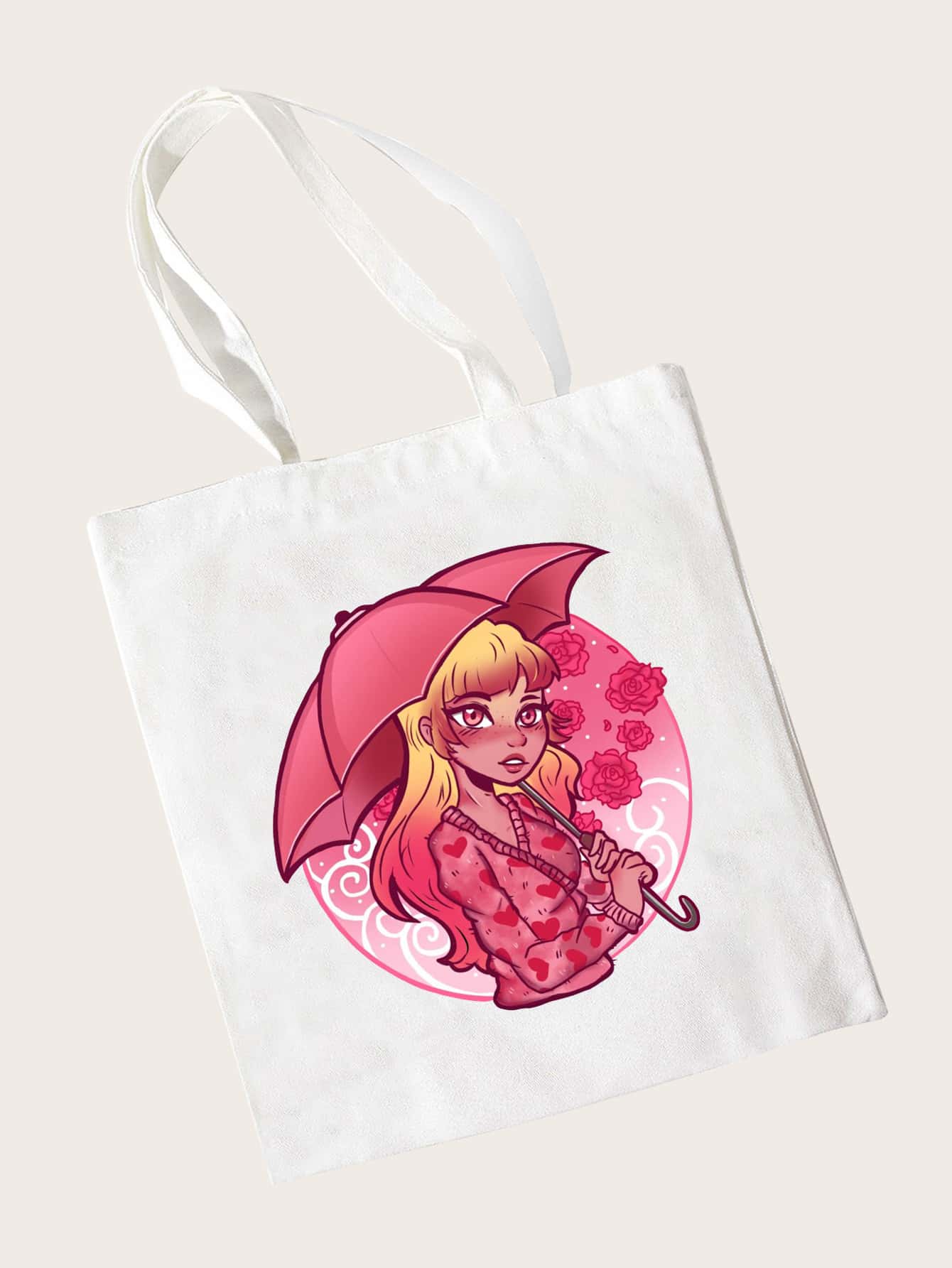 JadeKnightSparrow Figure & Flower Print Shopper Bag - White - View 1