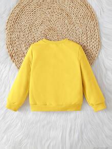 SHEIN Baby Boy Letter Graphic Sweatshirt - Yellow - View 2