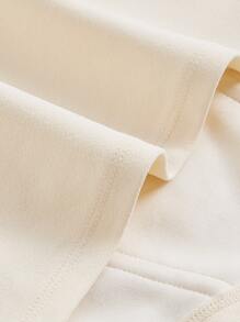 SHEIN MOD 前繫帶弧形下擺吊帶上衣 - 杏色 - 查看 4