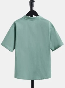 SHEIN 男孩補丁口袋單排釦襯衫